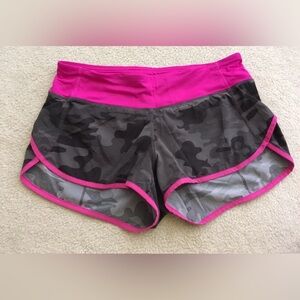 RARE!!  Lululemon Speed Short
Wren Camo (Lay Low Camp Print/Paris Pink)